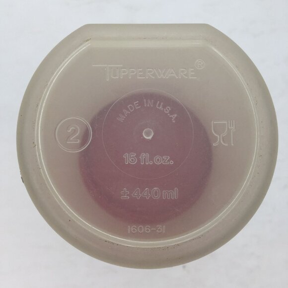 Vintage Tupperware Modular Mate 1606 Round Canister 15 Fl Oz 440mL Sheer Red Lid - Picture 6 of 12